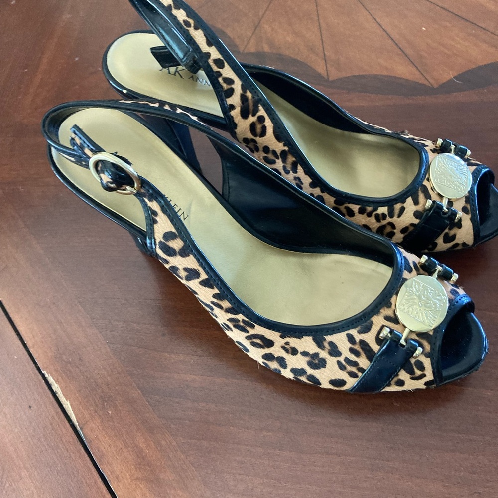 Anne Klein Brown and Black Slingback Heels